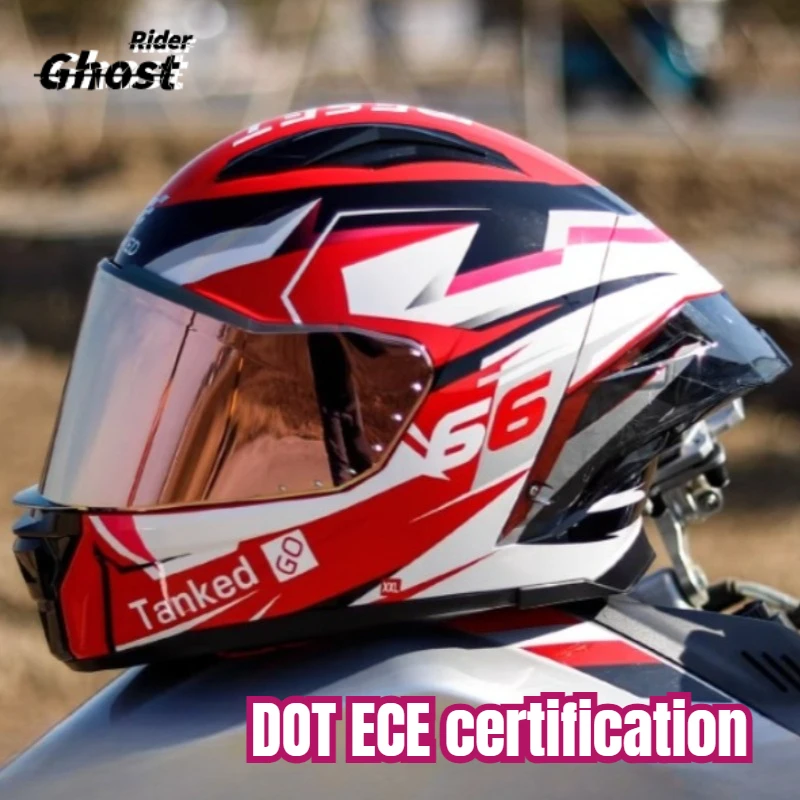 TANKED Motorcycle Helmet Men and Women Locomotive Full Helmet Riding Imitation Race Bluetooth Slot Four Seasons
