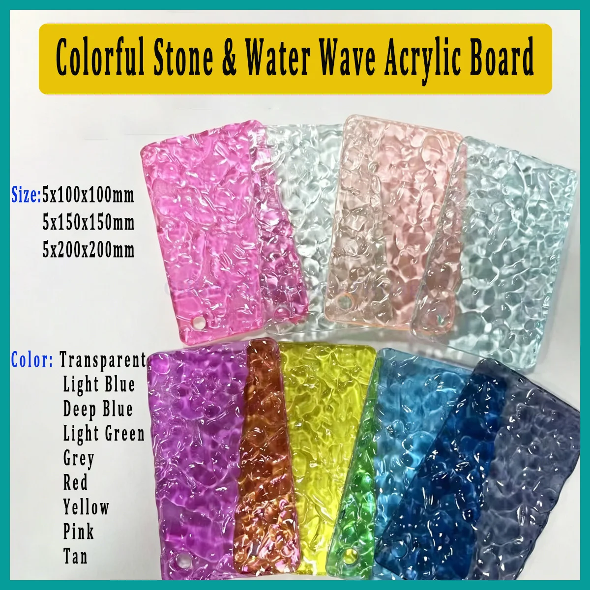 

Colorful Stone & Water Wave Acrylic Board, Modern Shop Window Decor, Display Stand Partition Material for DIY Processing