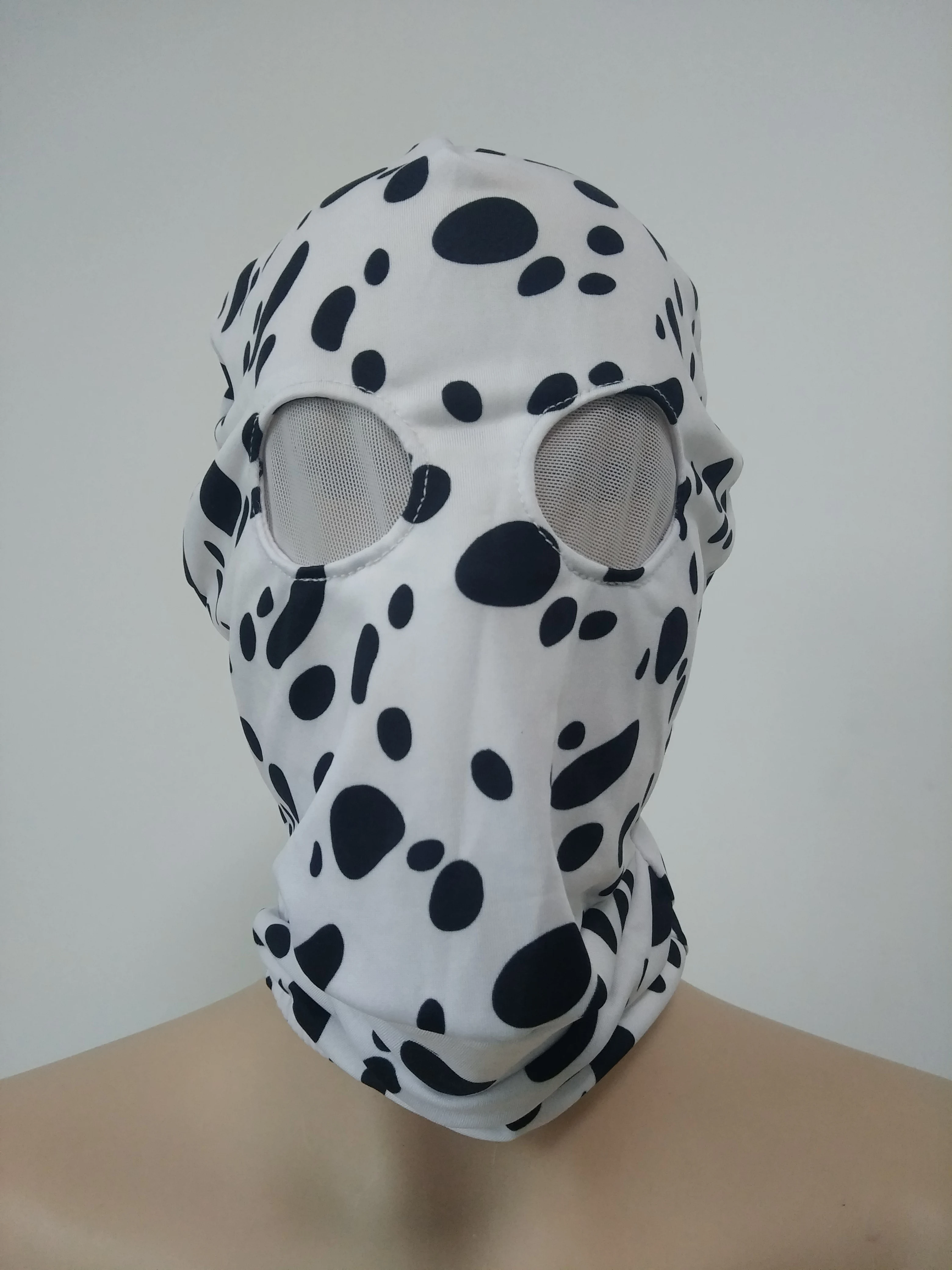 Halloween Cosplay Masker Kostuums Spandex Maskers Open Ogen Met Mesh Zwarte En Witte Vlekken Zentai Kostuums Party Accessorie