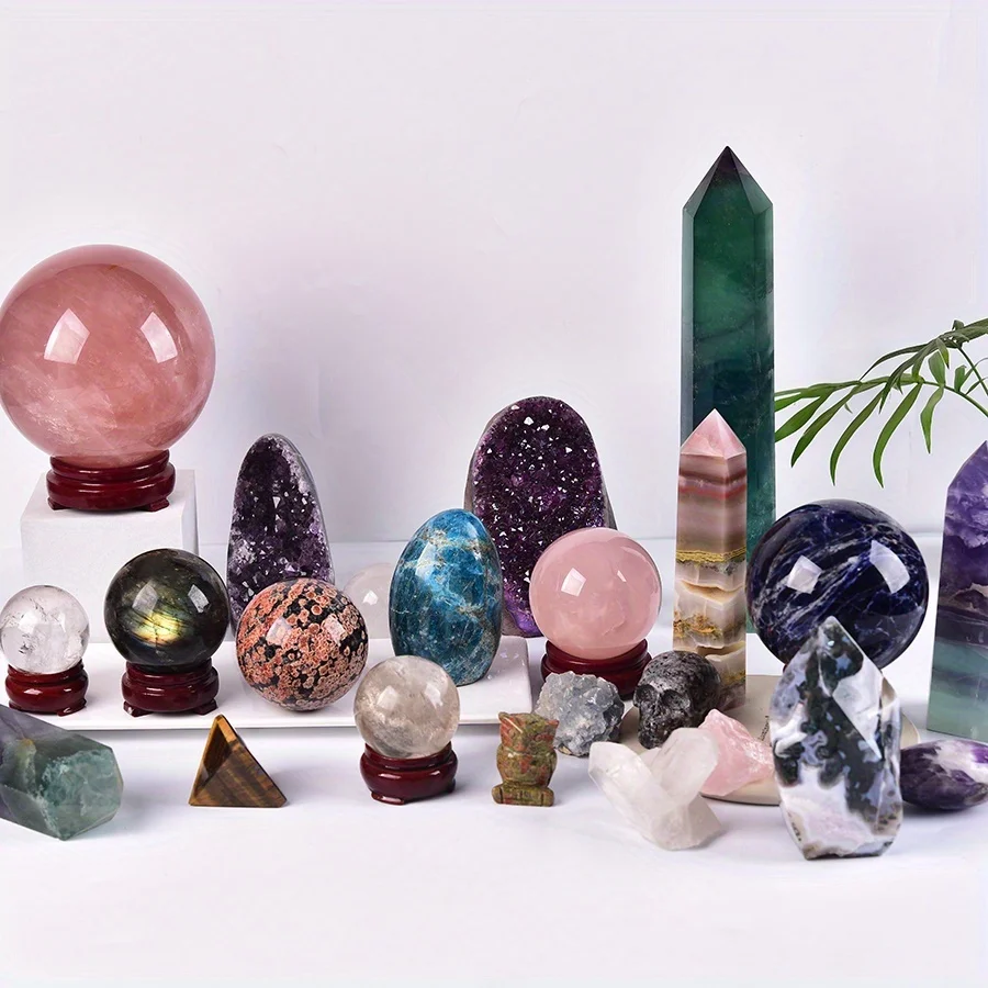 

2/Lbs/4Lbs/6Lbs/8Lbs Mixed Crystal Decorative Stones Freeform Sphere Obelisk Palm Stone Specimen Gifts for Family And Friends