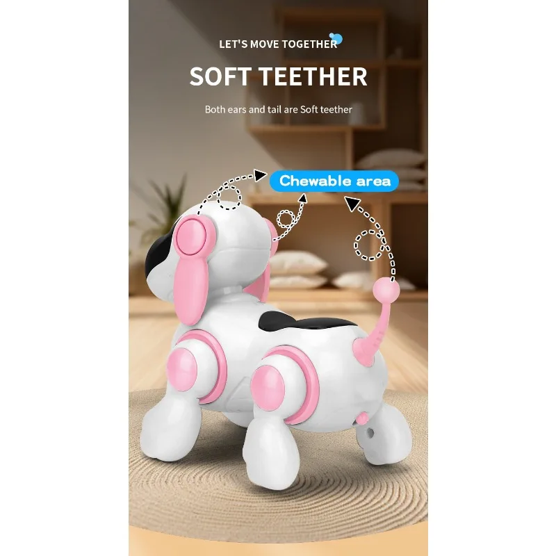Perro robótico interactivo inteligente, luz para caminar simulada, sonido, música, educativo para niños, gateando, cantar y interactivo, nuevo