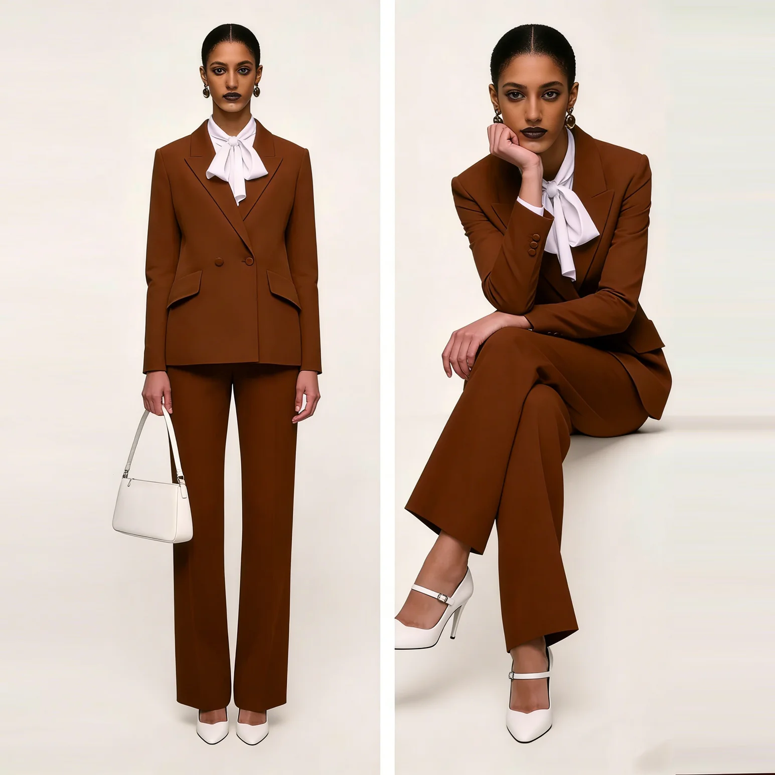 Women Formal Wear For Meeting - 클래식 여성 바지 정장 2피스 피크