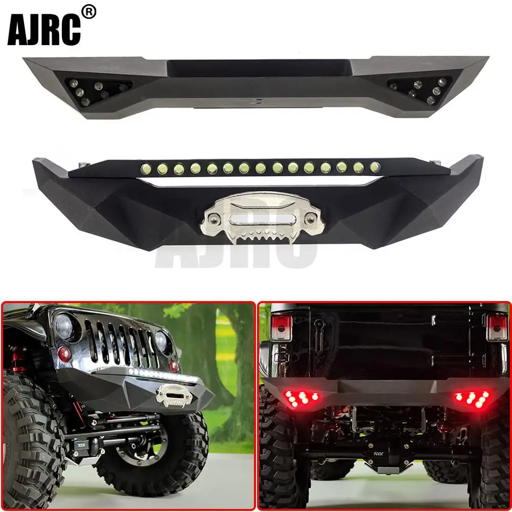 

For Trax Trx4 Defender Axial Scx10 Ii 90046 90047 Compatible Front Bumper Rear Bumper With Led Light