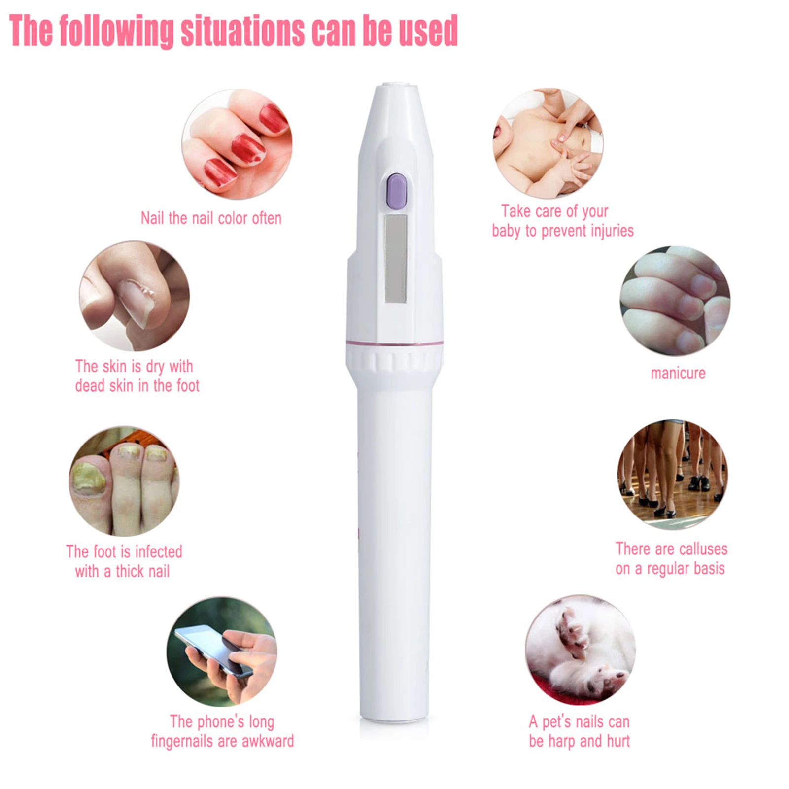 Elektrische voetpedicure Pedicureborstelboorset 5in1 Professionele nagelvijlen Persoonlijke manicure en pedicur Grinder Grooming Abu