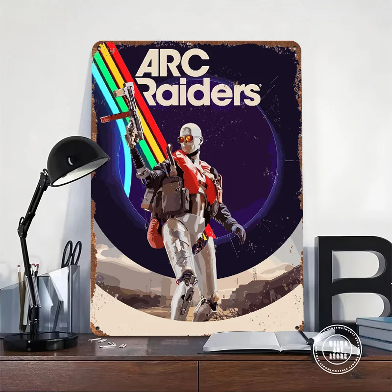 ARC Raiders Game Printed Poster Customized Wall Art Retro Vintage Metal Tin Signs for Interior Decoration Living Room Desk Decor