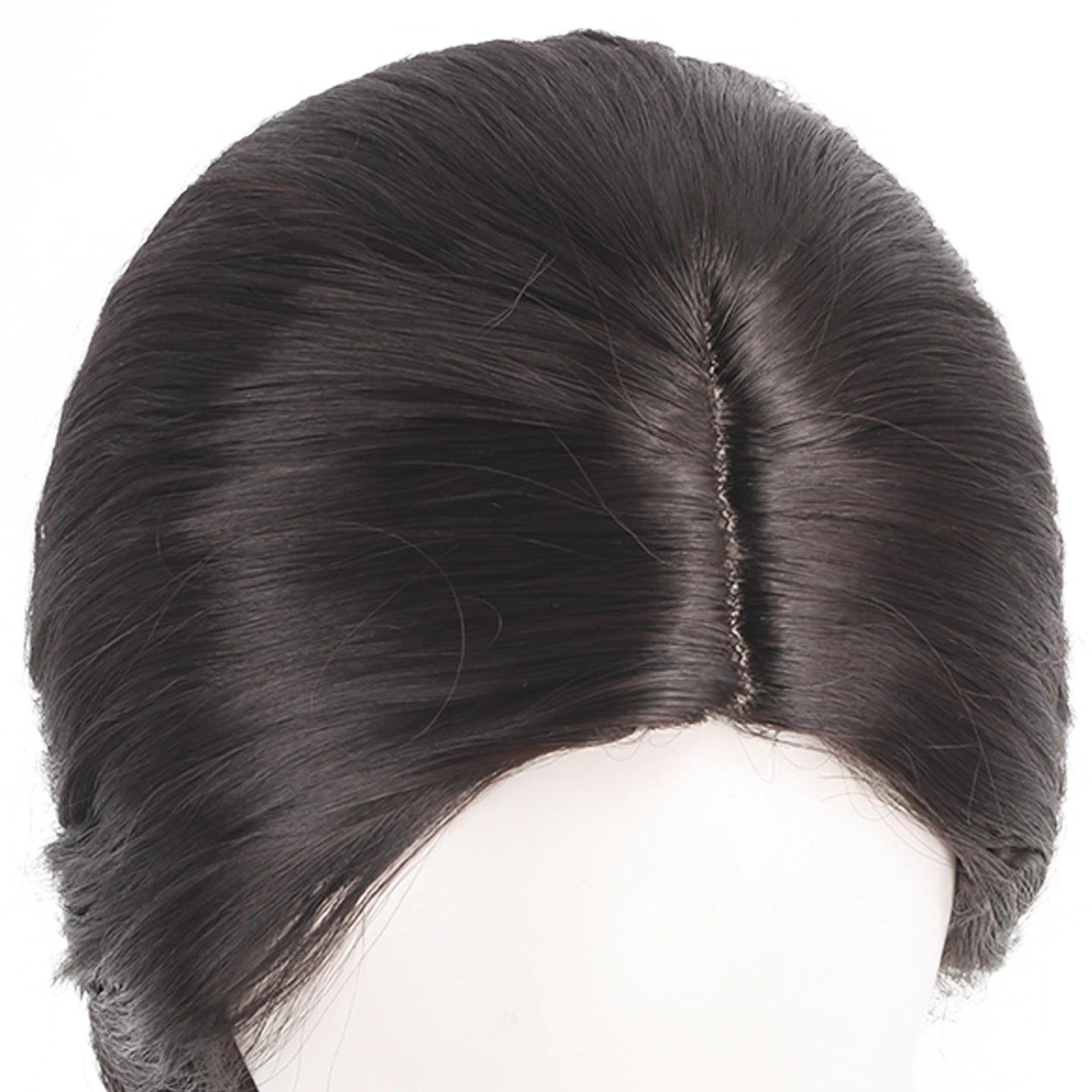 Cosplay wig black Fried Dough Twists braid oblique bangs long hair-Synthetic fiber wig