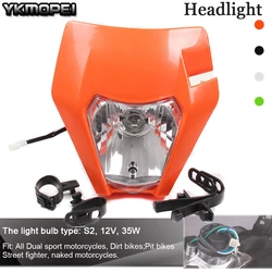 Universal Headlight Motorcycle Headlamp For SX XC SXF EXC XCW XCF EXCF 125-530 2017 Enduro Supermoto Dirt Bike Motocross H4 Bulb