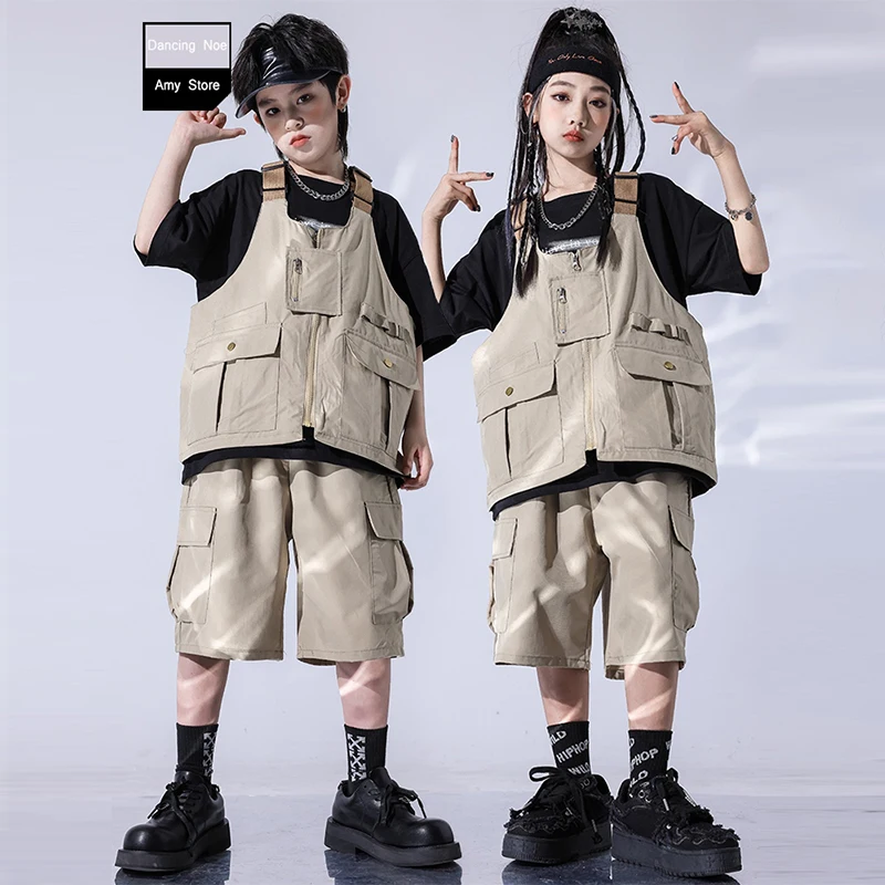 

Kids Hip Hop Kpop Clothing Teen Jazz Street Dance Costume Boys Fashion Show Runways Costume Oversize T-Shirt Shorts Summer MY543