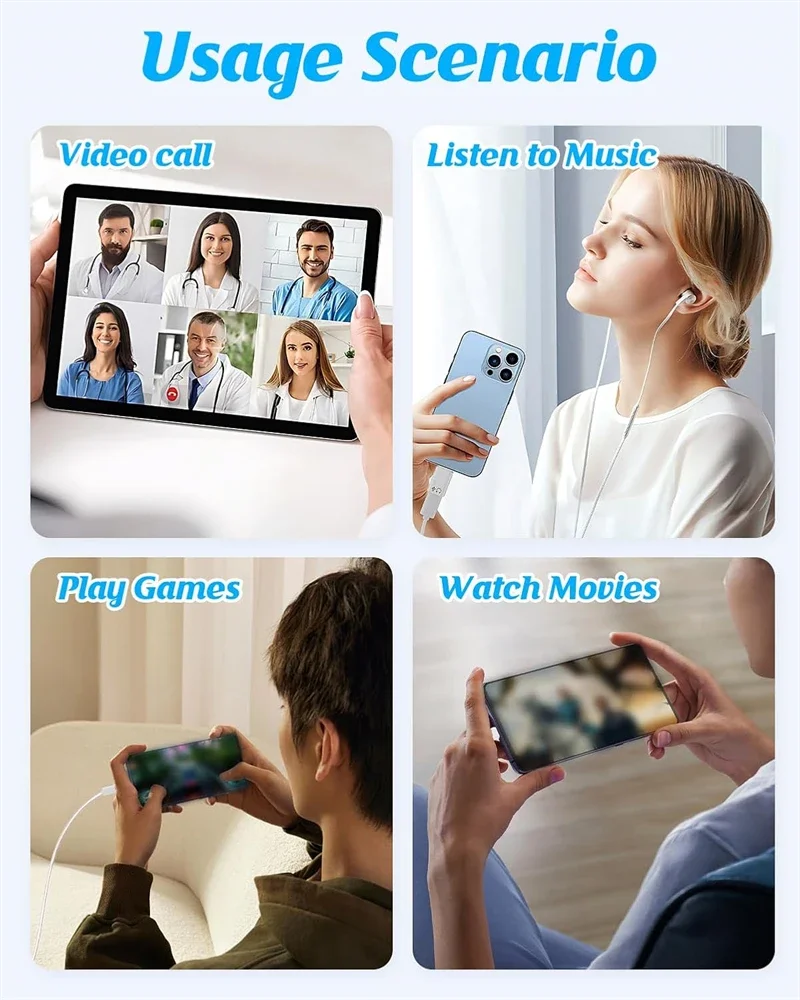 البرق أنثى إلى نوع C الصوت سماعات مهائي كابلات آيفون 17 16 15 برو ماكس آي باد ماك بوك سماعة Aux USB C محول