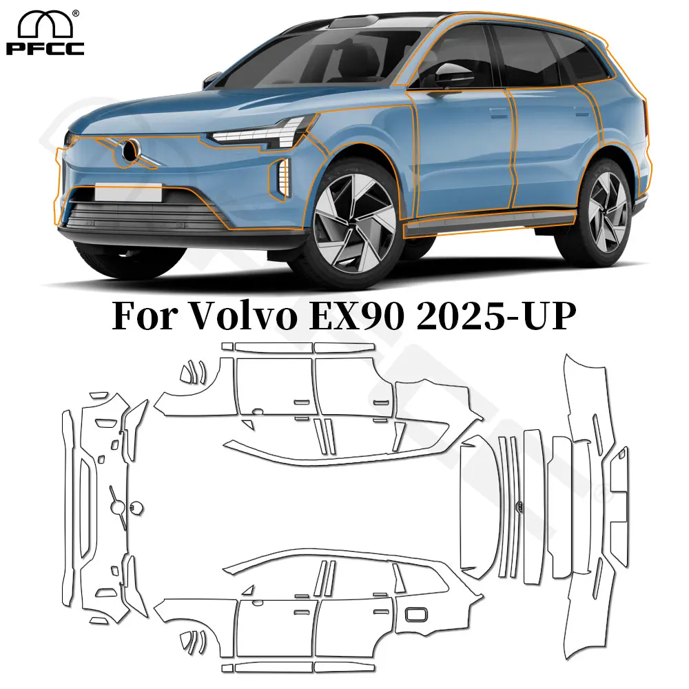 

For Volvo EX90 2025-UP TPU Paint Protection Film Anti-scratch Car Body Clear Bra Pre-cut PPF Resistant Invisible Repairable Kit