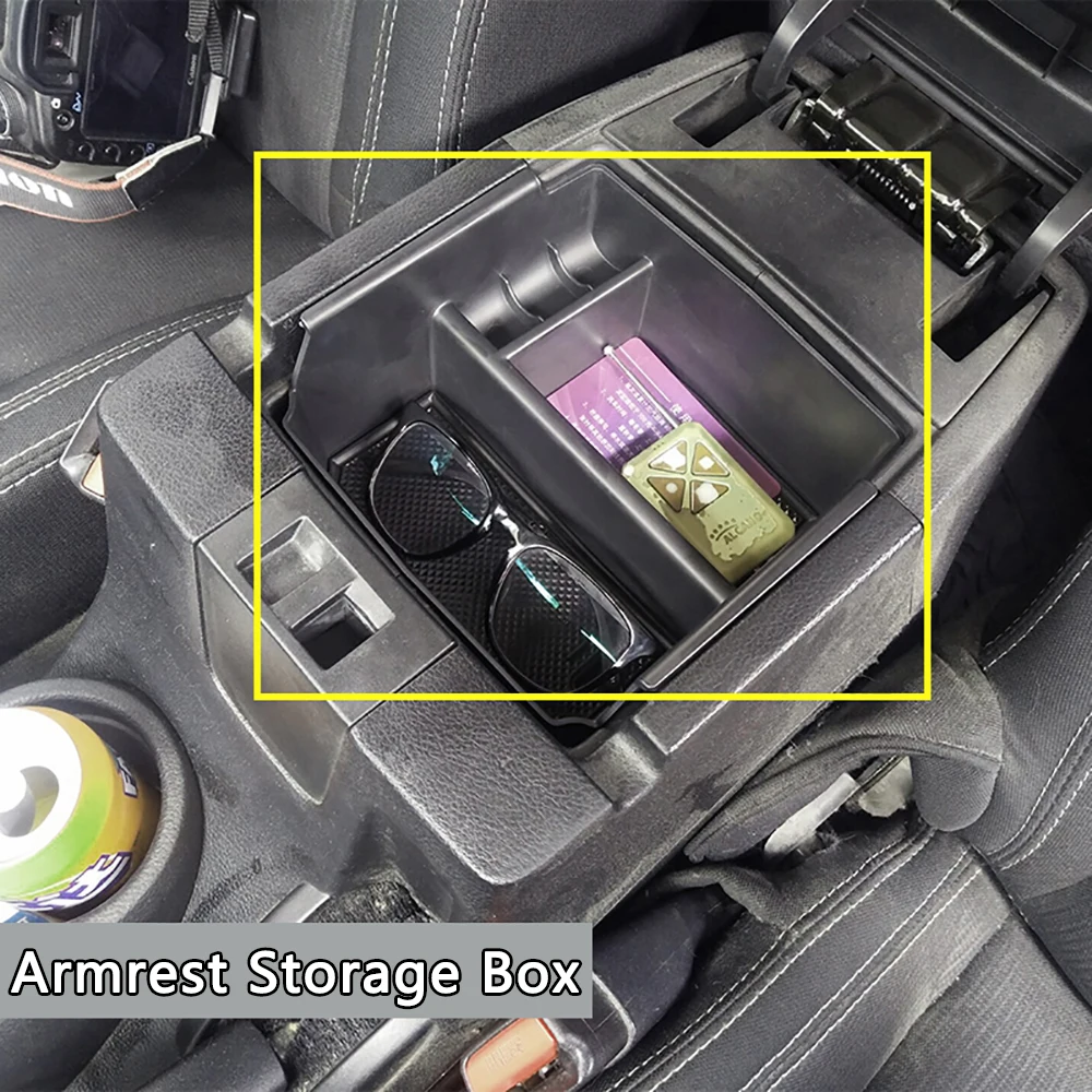 Lantsun J348 Hand Box Storage Armrest Box 1pc ABS Tray Center Console Organizer for Jeep for Wrangler JK07-17