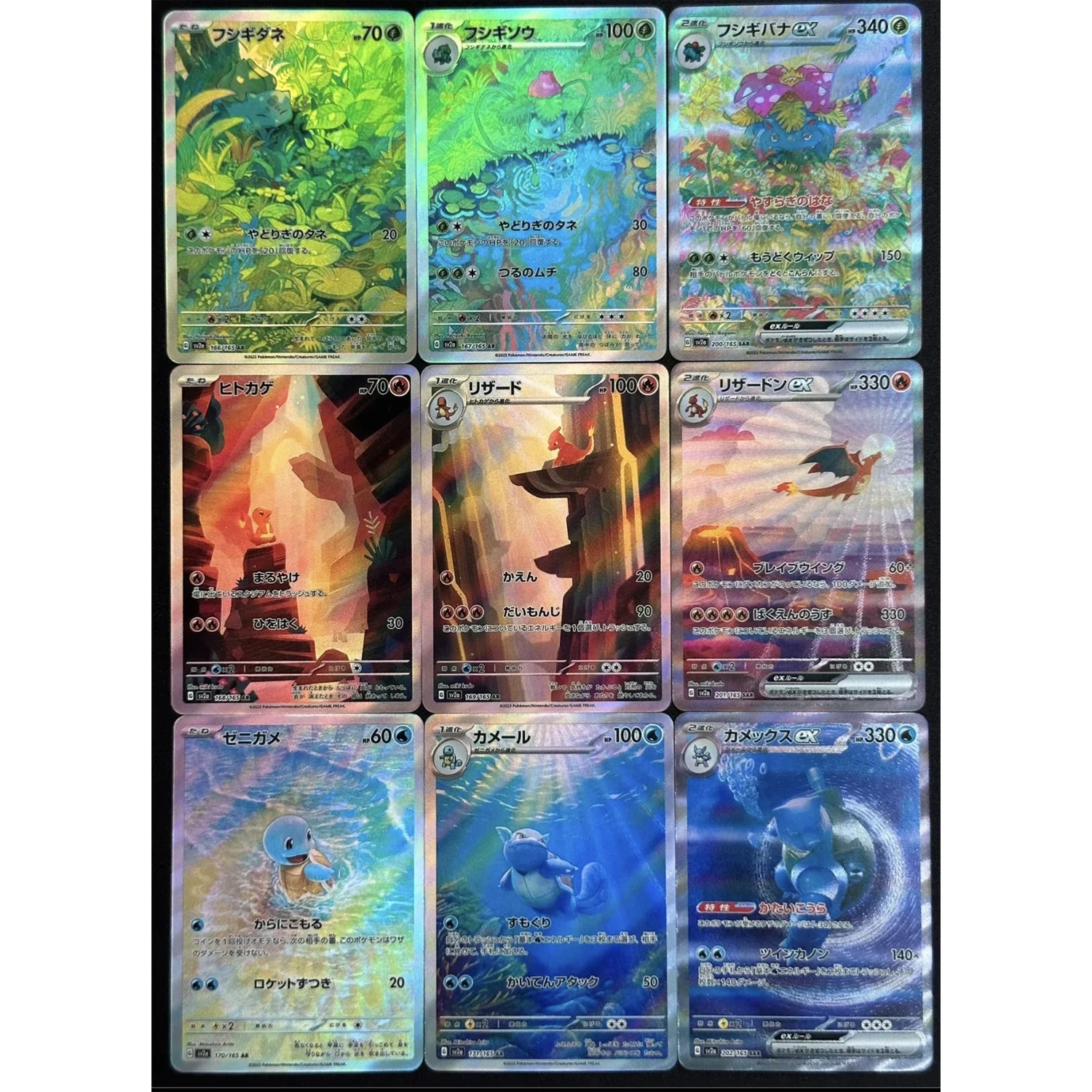 9 Pz/set PTCG Charizard Blastoise Venusaur Rifrazione Flash Card Fai Da Te Self Made Gioco Classico Anime Collezione di Carte Regalo Giocattoli