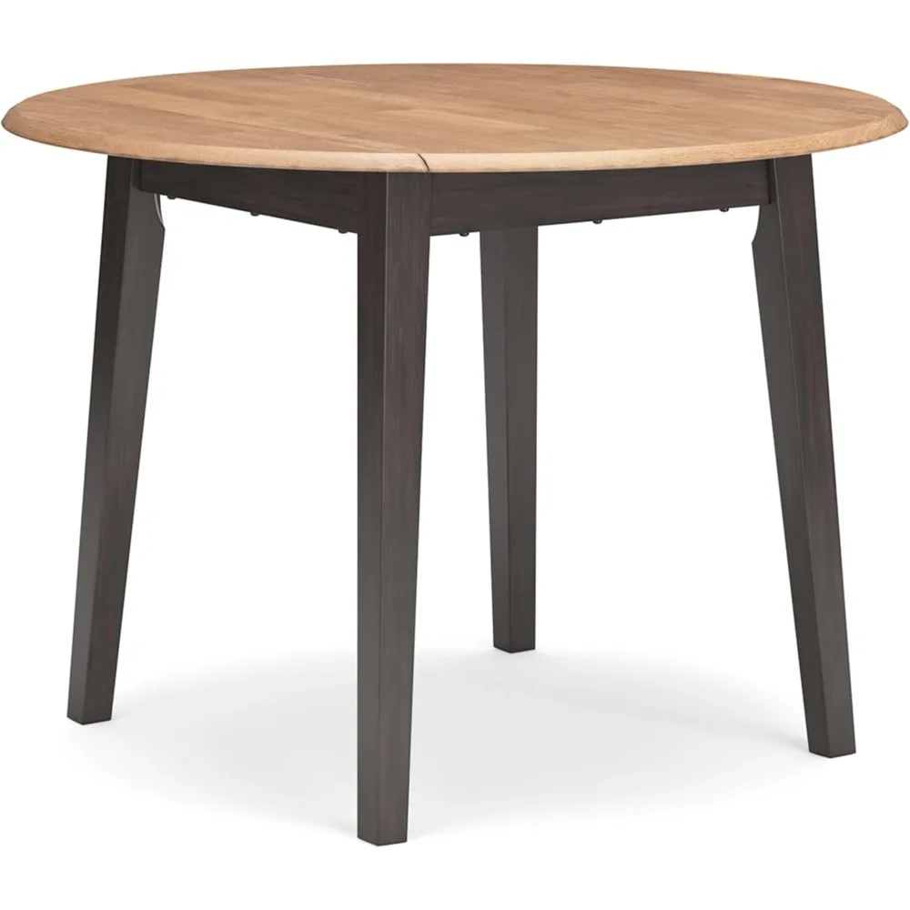 Design by Ashley Gesthaven Contemporary Dining Drop Leaf Table with 4 Legs, Light Brown & Dark Brown