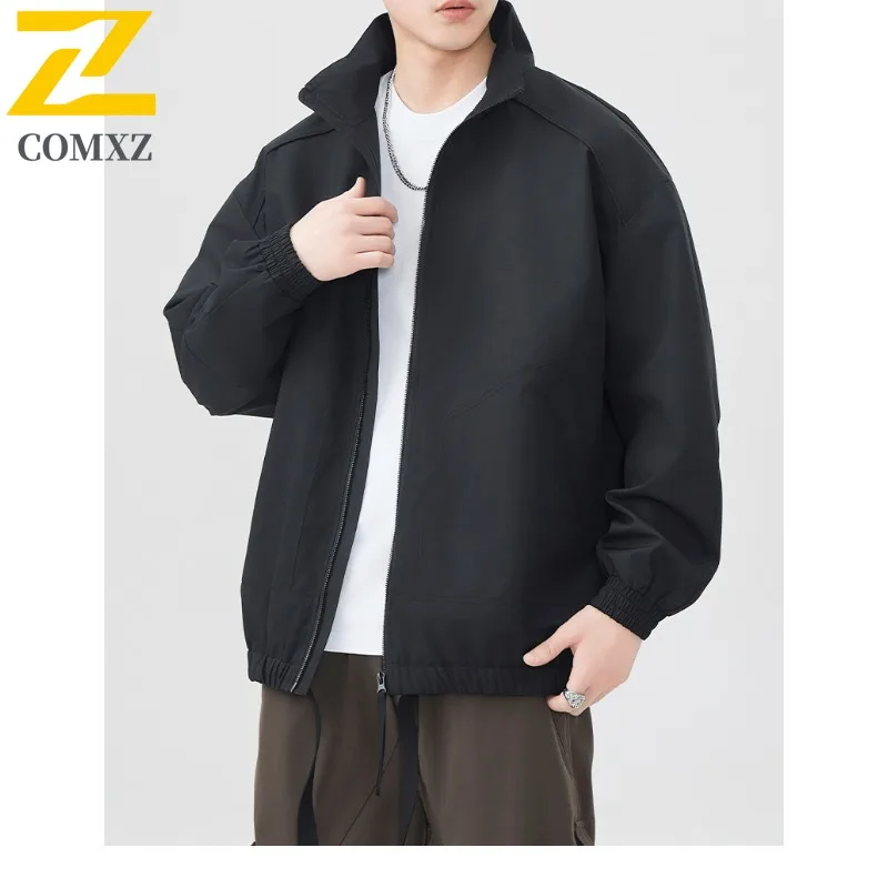 

Men's Jacket 2025 Autumn New Casual Stand Collar Waterproof Jackets Outdoor Camping Adventure Lightweight Windproof Outerweart