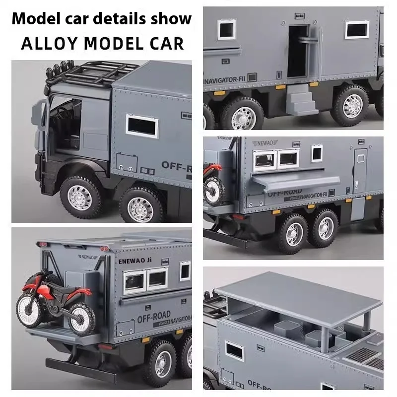 New Austrian simulation alloy car model 24 acousto-optic pull-back toy car with multi-door cross-country RV collection gift mode