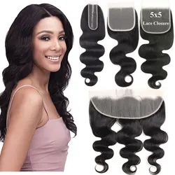 Body Wave Human Hair Closure 2x6 Lace Closure Quick Weave Top Lace Closure 100% Human Hair 4x4 5x5 Closure 13x4 Lace Frontal