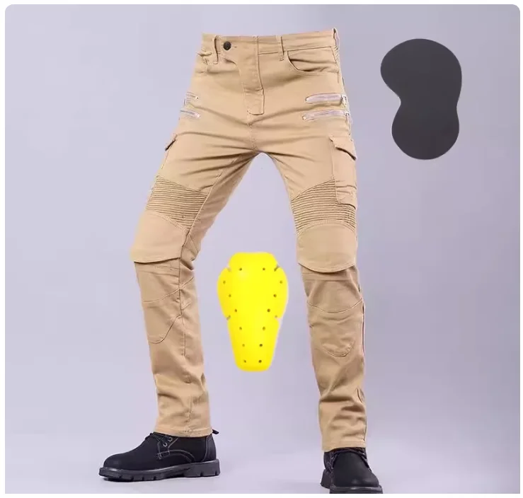 Motorcycle cowboy riding pants four seasons multi-bag racing windproof and anti-fall pants