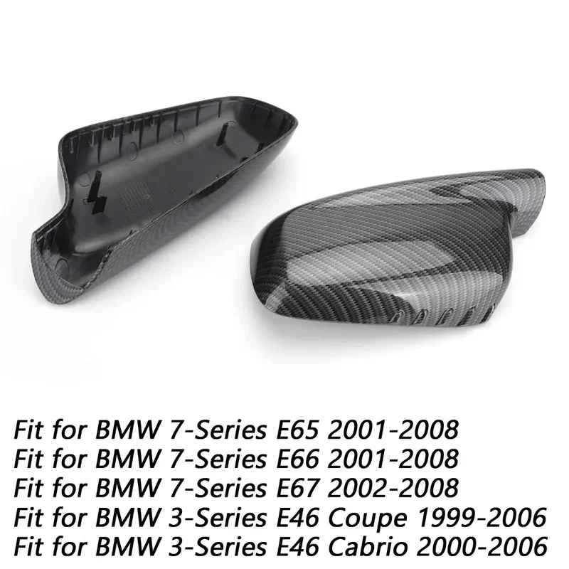 For BMW 7 Series E65 E66 2001-2008 E67 2002-2008 Pair Side Rearview Mirror Cap Wing Mirror Cover E46 Coupe Cabrio 2000-2006