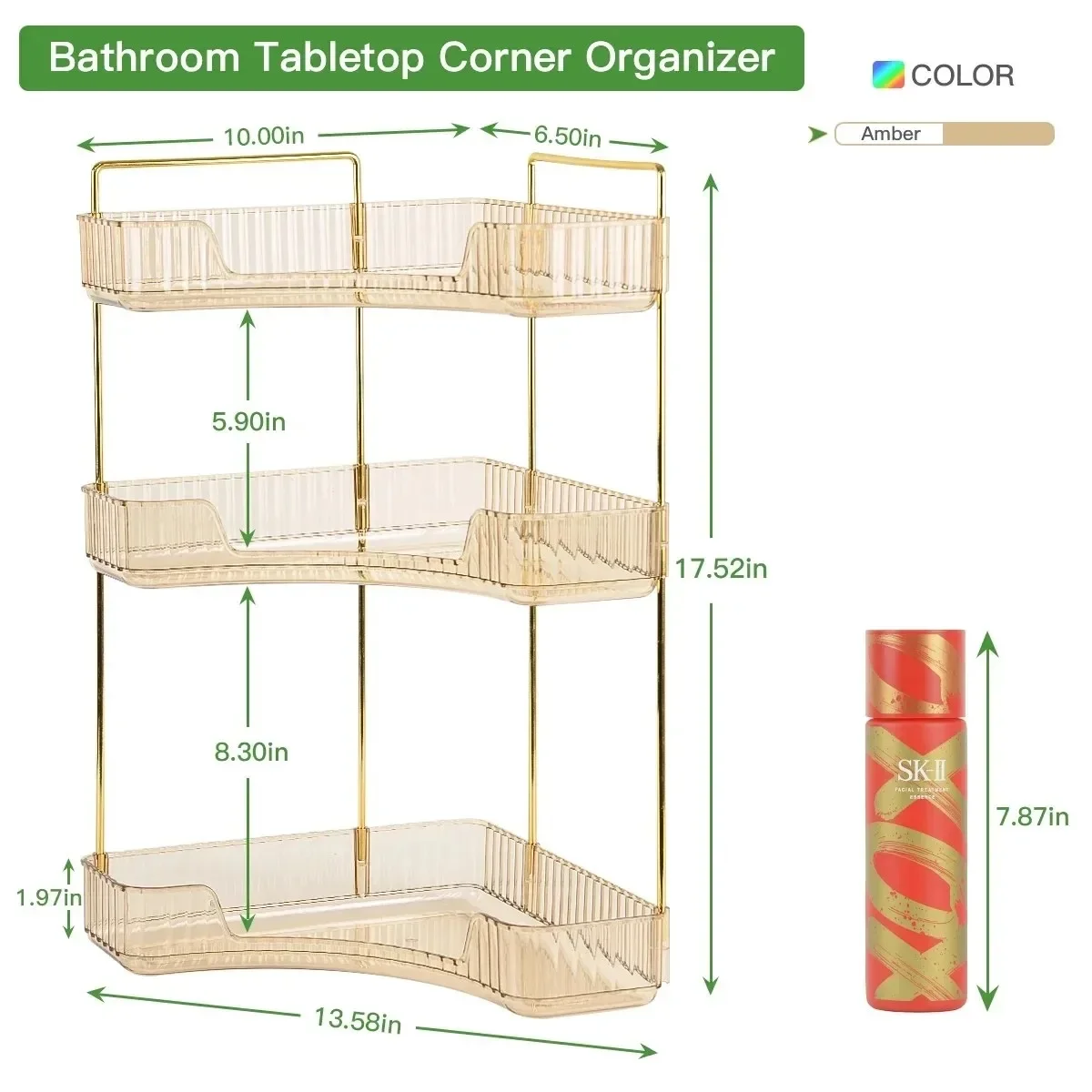 Gold Corner Vanity Organizer 7