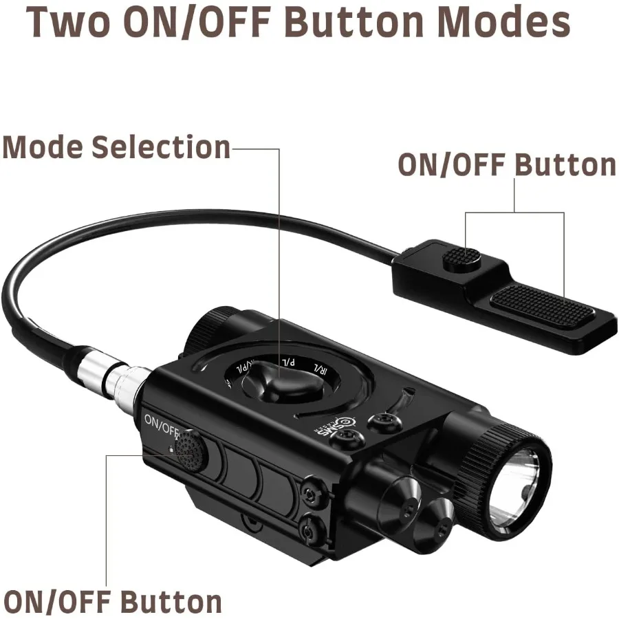ترقية البصر بالليزر الأحمر والأخضر والأزرق والأرجواني مع شعاع ليزر الأشعة تحت الحمراء ومصباح يدوي تكتيكي 1200 لومن يتميز بشحن إعادة الشحن