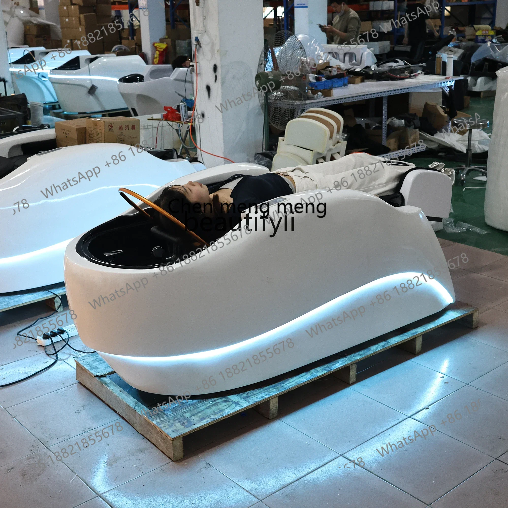 

Intelligent shampoo bed Barber shop hair treatment Fumigation water circulation Automatic massage shampoo bed5556