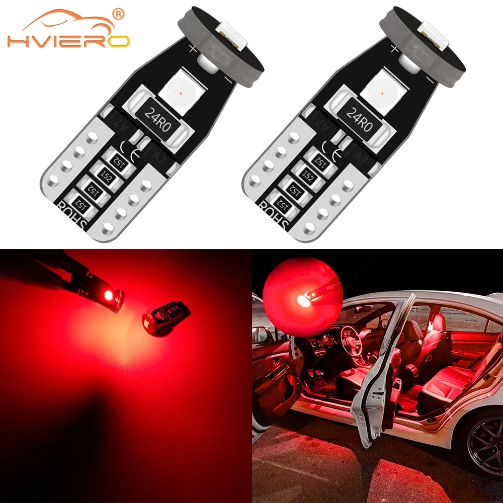 

2X Car Interior Reading Dome Lamp Led T10 3030 3SMD 12V Reverse License Plate Light Brake Trunk Clearance Turn Signal Yellow Red