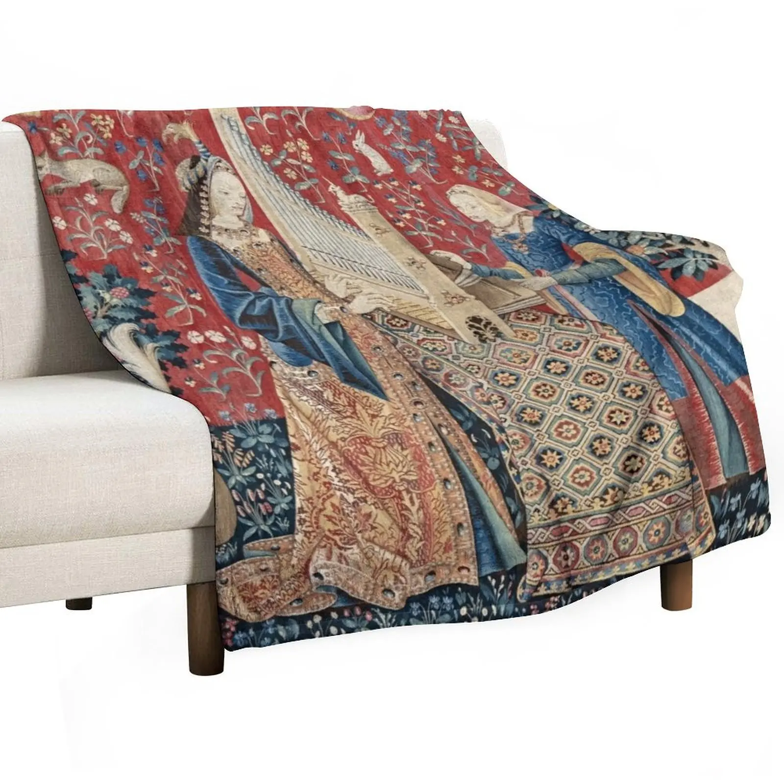 

The Lady and the Unicorn Hearing Throw Blanket Decoratives Quilt Sofa Throw anime Blankets