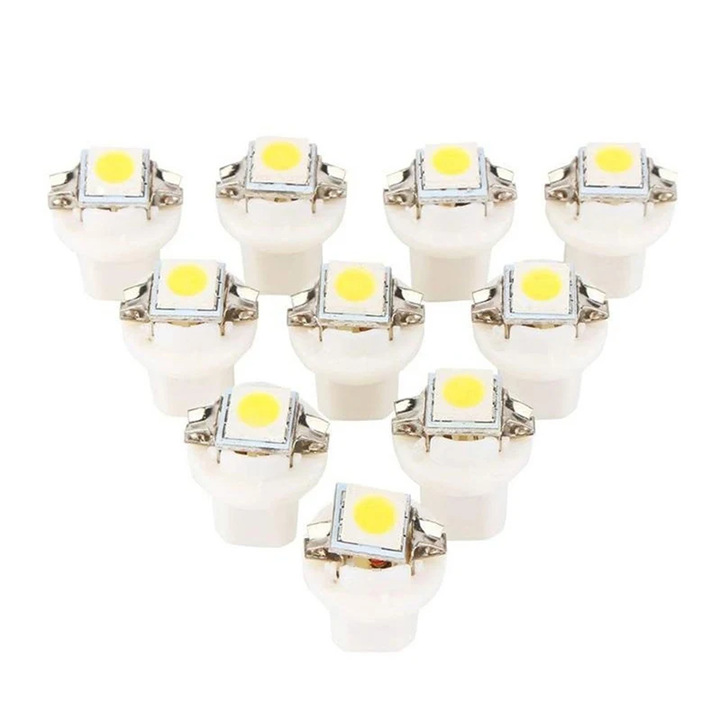 10PCS T5 B8.5D 5050SMD LED Light Car Gauge Speed Dash Bulb Dashboard Instrument Light Wedge Interior Lamp Car Reading Light