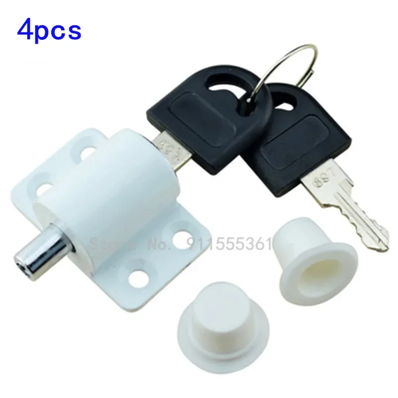 4Pcs Sliding Window Lock With Key Child Safety Protection  Anti-Theft Door  Push