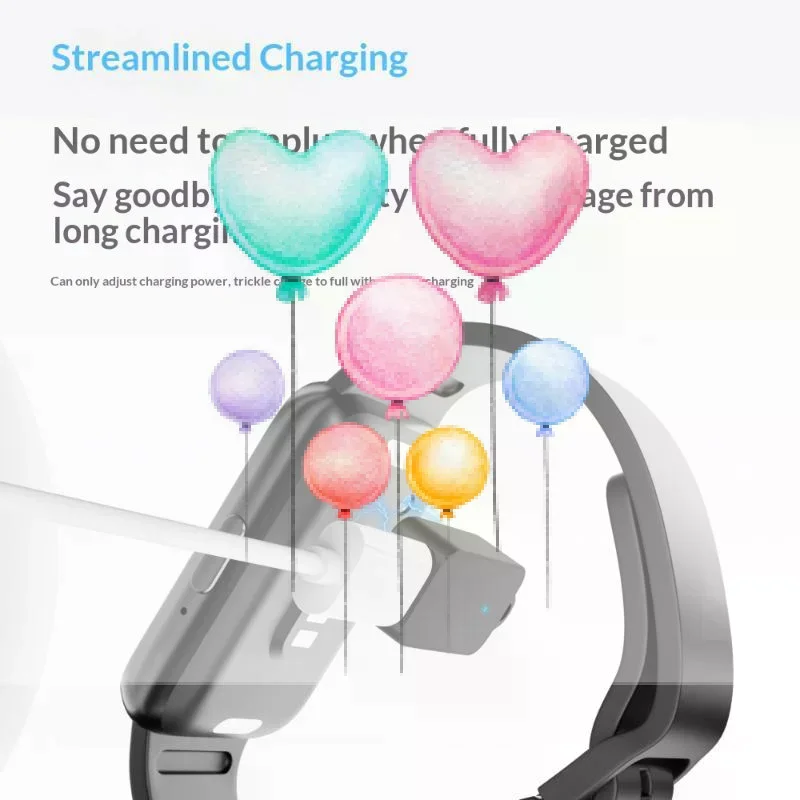Magnetic Charging Adapter Built-in Keychain Blue Indicator Light Portable Charger Connector For Galaxy Fit3 Smart Watch