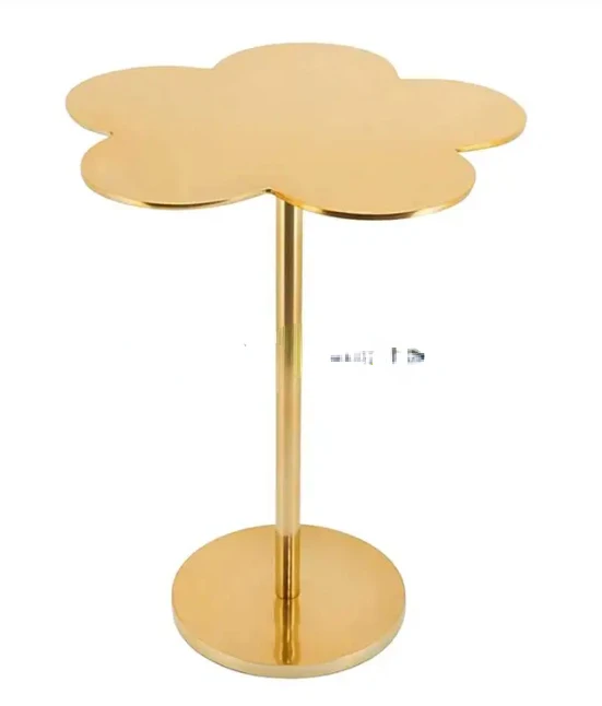 Contemporary Creative Gold Stainless Steel Flower Shape Top Modern Living Room Side Table