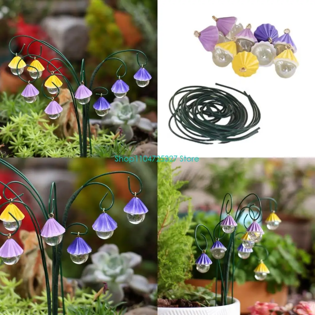 

D8KF Colorful Umbrella Flower Inserts For Patio Backyard Garden Decoration