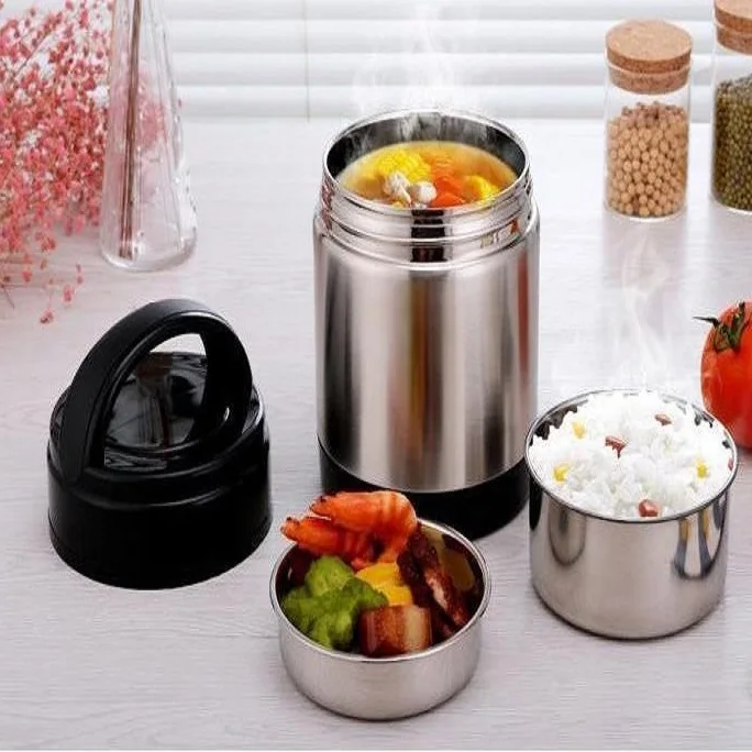 Large Capacity Portable Multi-Layer Vacuum Insulated Food Jar Sublimation Lunch Box with Excellent Portability