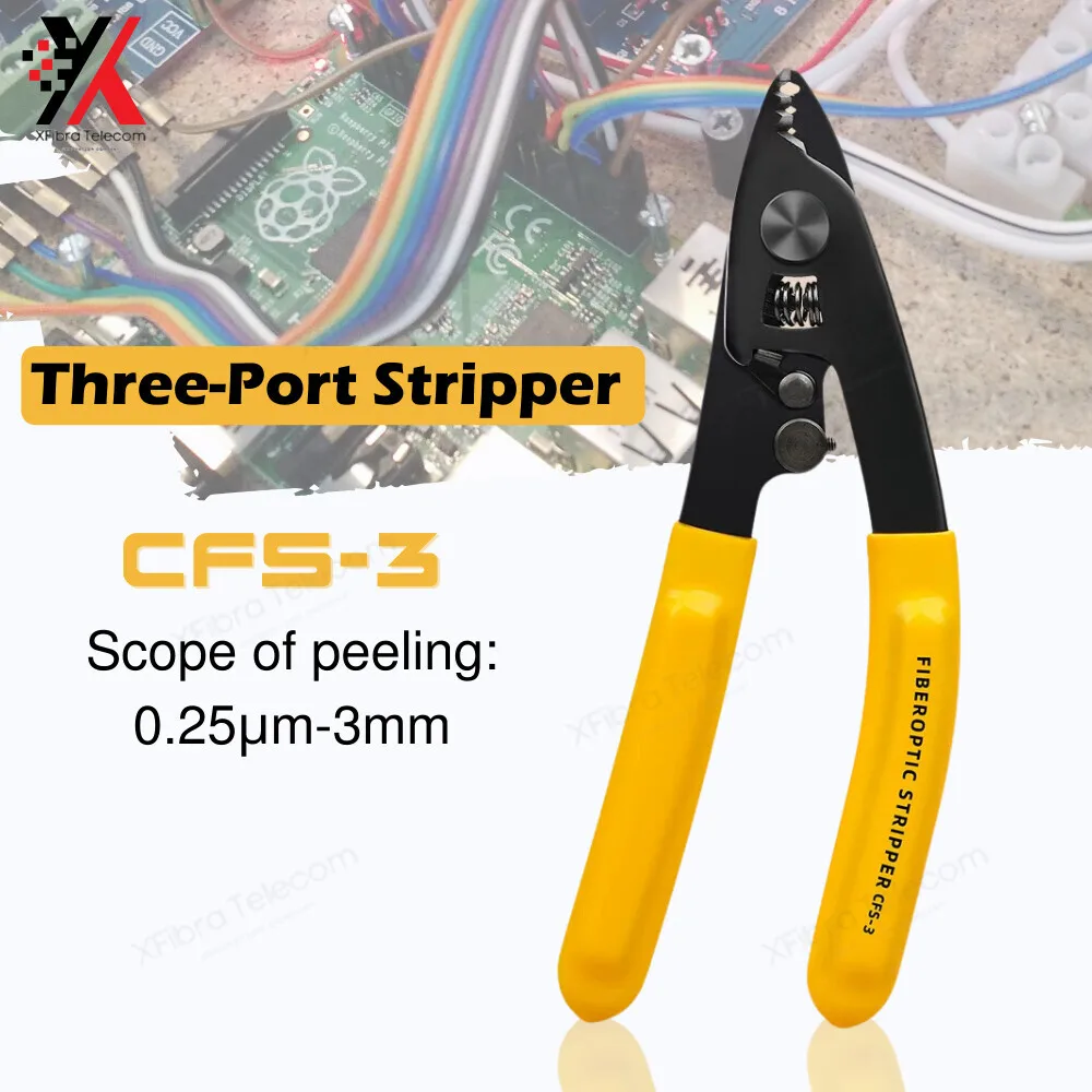 

CFS-3 Three-Port Fiber Optical Stripper Pliers Wire Strippers For FTTH Tools Optic Stripping Plier Tool