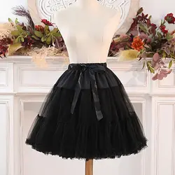 90s Clothes Vintage Black Petticoat Skirts Lolita Lace Puffy Tutu Crinoline Underskirt No Hoops Skirt Under Wedding Dresses