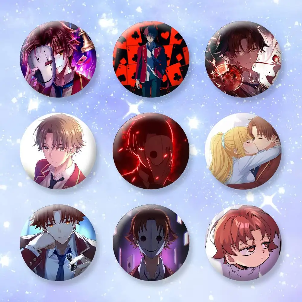 

Ayanokoji C-Classroom of the Elite Button Pins Backpack Clothing Decor Brooch Badge Jewelry Gifts for Kids