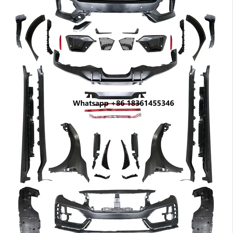 

For 2016-2020 Hatchback Top quality Top quality Upgrade to CIVIC FK8 Wide Body Kit