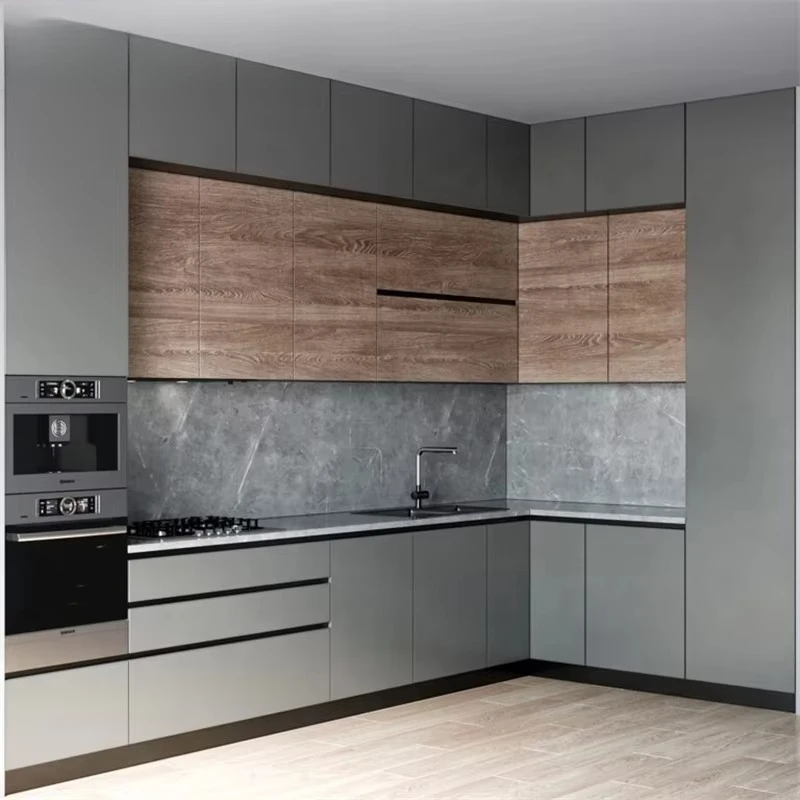 Modern Complete Fitted Smart Designs Mdf Furniture Modular Kitchen Cabinets for Hotel/ Apartment Project