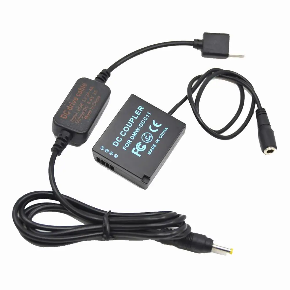 شاحن بنك الطاقة مع كابل USB ، بطارية الدمية ، DMC-GF6 Lumix GF5 GF3K GX7 S6 ZS100 LX100 GX80 GX85 ZS200 TZ100 ، 5 فولت ، 5 فولت