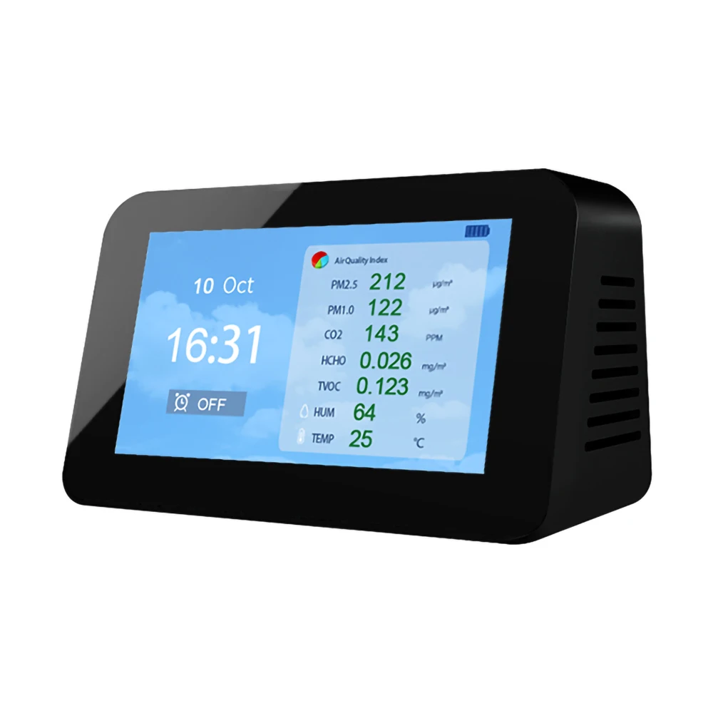 Dienmern New DM601B Multifunctional Air Quality Detector PM2.5/HCHO/TVOC Monitor LCD Display Temperature and Humidity Value