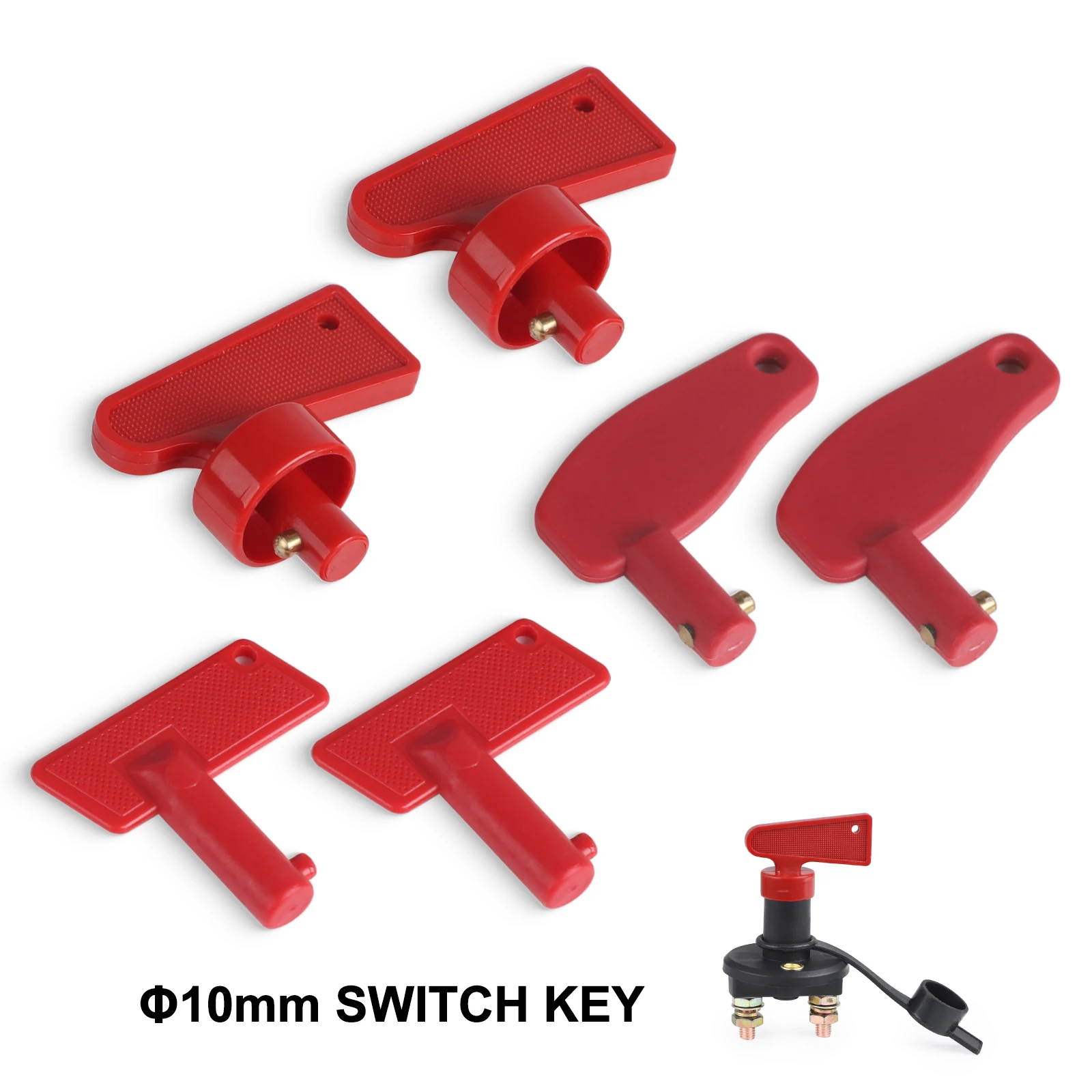 2PCS  ABS Plastic Keys Cut Off Switch Key For Auto Truck For Battery Isolator Switch For Car Van Boats For Marine Boat Kit Parts