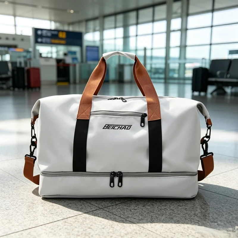 Portable Weekender Duffle Bag, Crossbody Shoulder Handbag for Fitness Sports Gym Overnight Travel Carry‑On Luggage