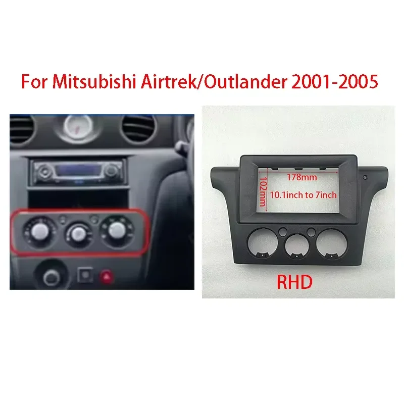 7 9 10 Inch Car Radio Fascia Panel Dashboard Mounting Frame Bracket For Airtrek Outlander 2001-2005 RHD Stereo