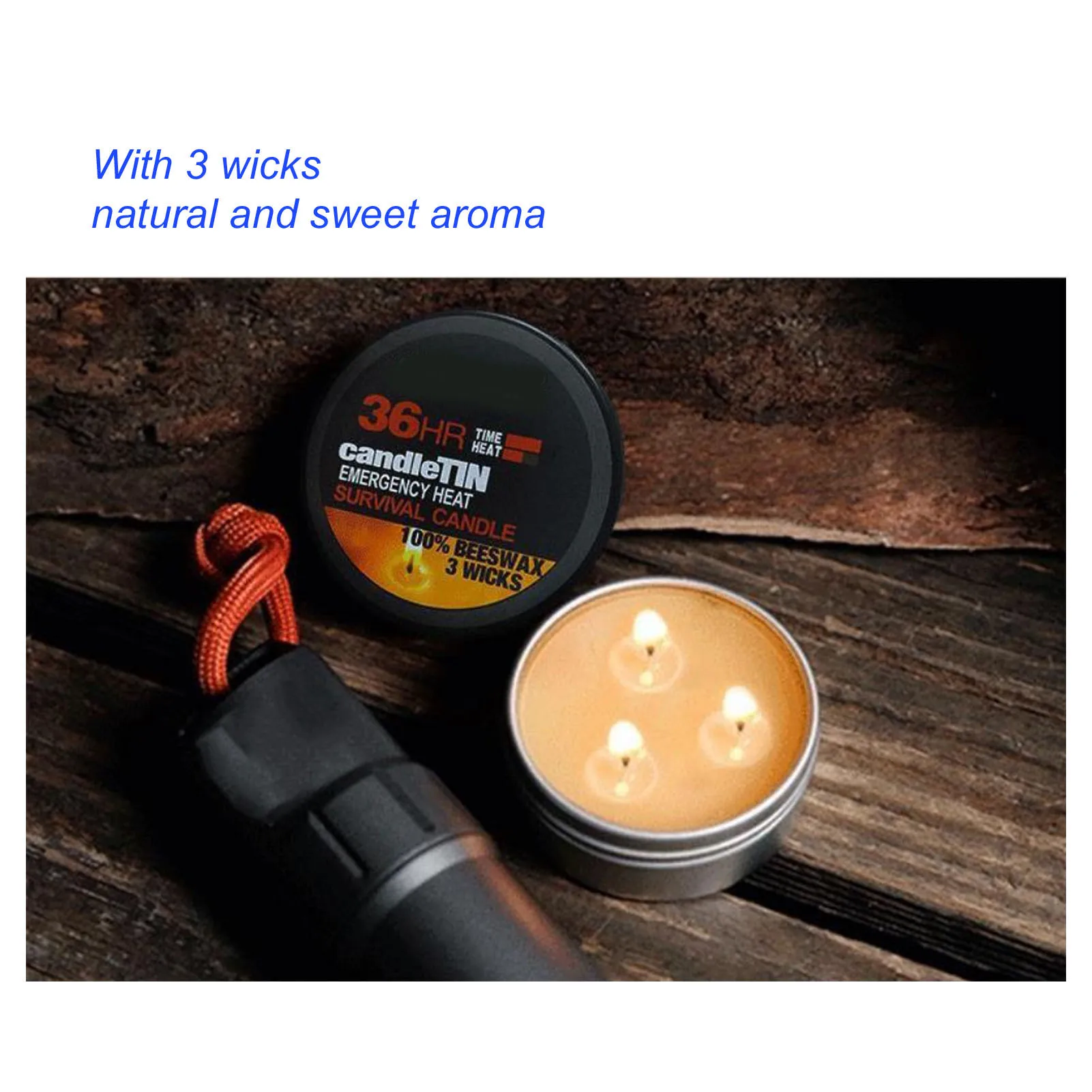 Survival Candle Widely Used Romantic Ambience Natural 36 Hours Burning Long Lasting Candles 3 Wicks For Home Outdoor Camping