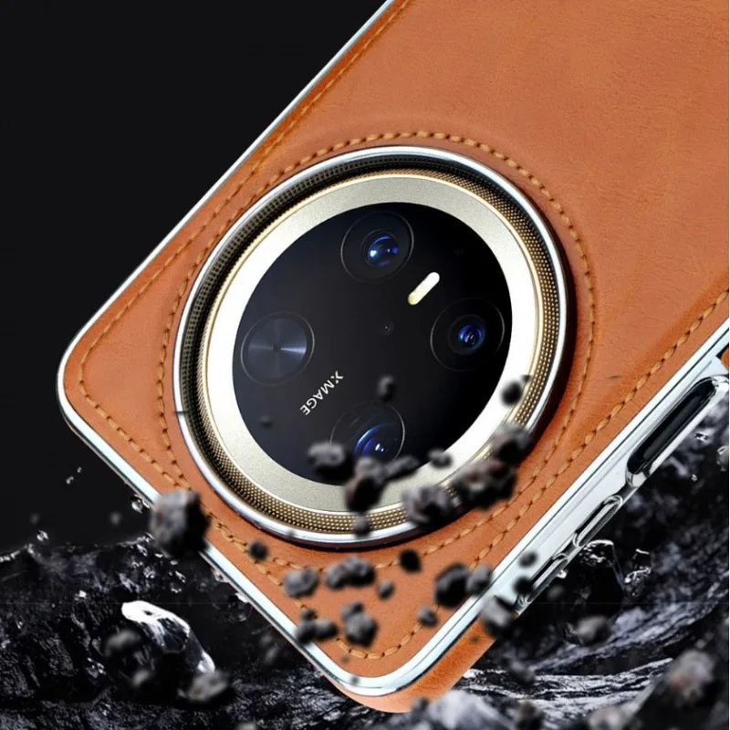 Magnetic Leather Shockproof Case for Huawei Mate 80 Pro Max 70 Plus Mate 70 Mate60 Wireless Charging Plating PC+TPU Phone Cover