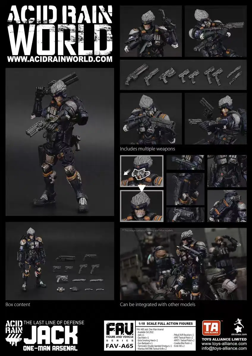 【MT】Acid Rain War FAV-A65 Buck Squad Jack Human Arsenal Animation Series Military Model Collection 1/18 Action Figures