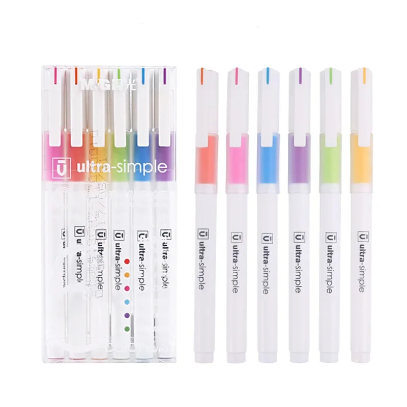 6PCS M&G B4304 Color Gel Pen Candy Color Student Use 0.5 Soft Grip Control Sheath Multicolor Pen