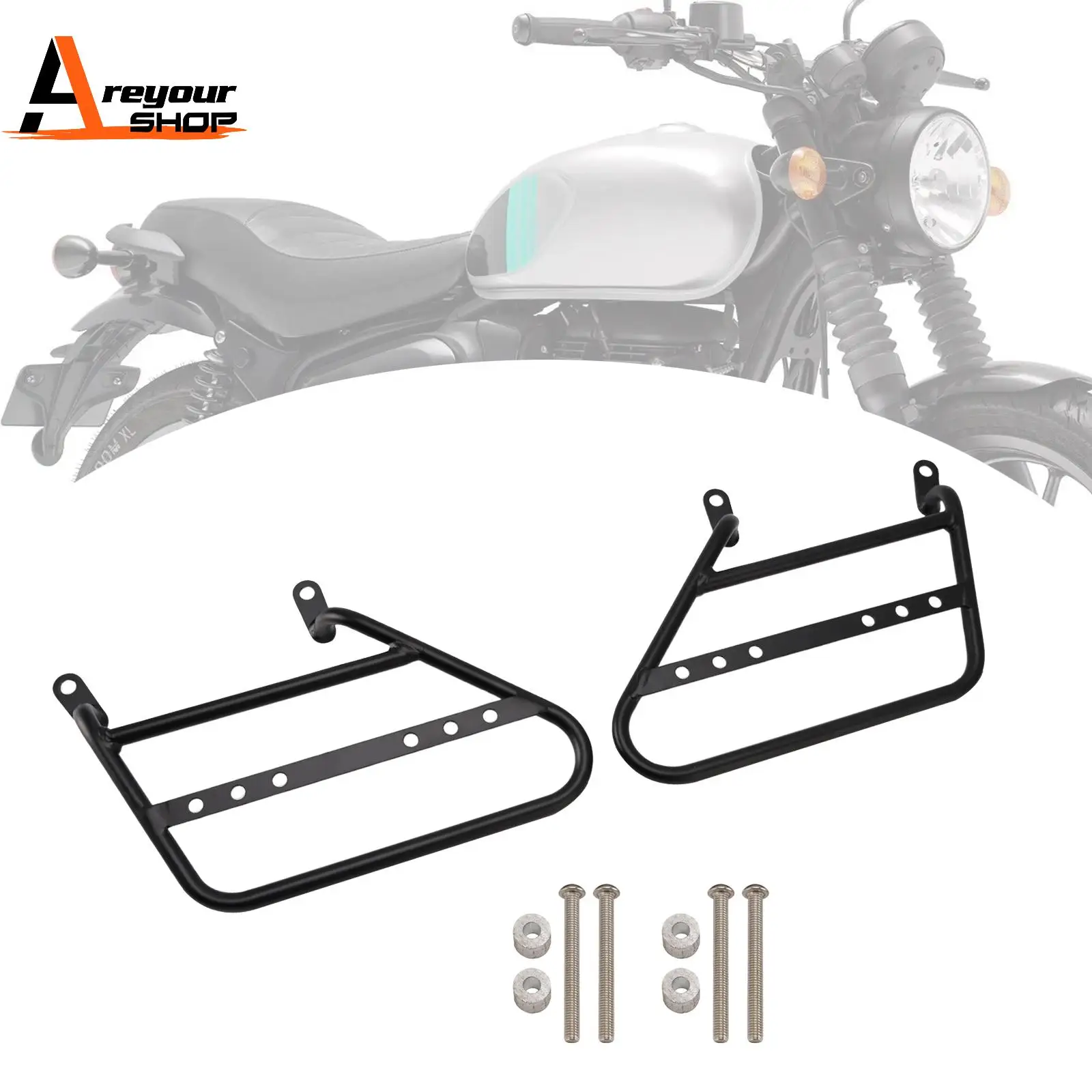 

Saddlebag Support Mounting Bracket Racks Black for R.E. Meteor 350 2021-2024 Right or Left