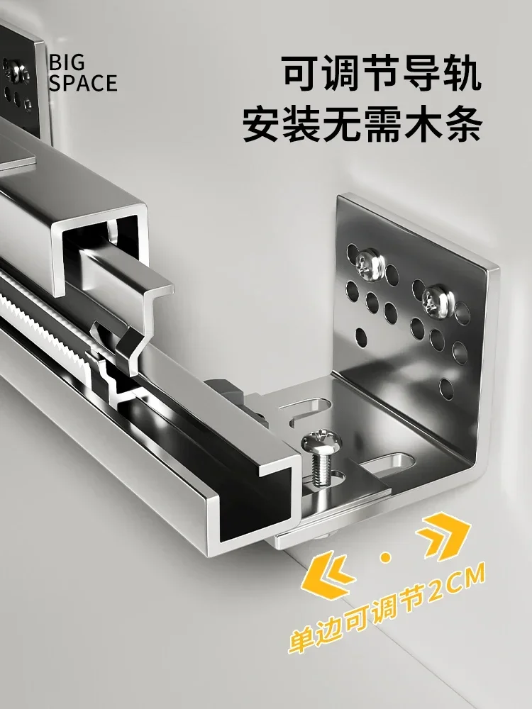 Szafka kuchenna z trójwarstwową szufladą Szafka pogłębiona ze stopu aluminium z miskami, pałeczkami, garnkami, patelniami