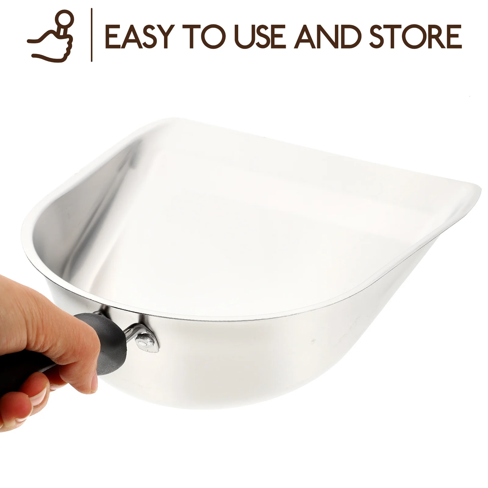 

Heavy Duty Flour Shovel Stainless Steel Scoop for Ice Sugar Coffee Beans Dry Food Kitchen Storage Easy Handle Compact Design